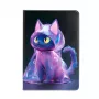 iLike iPad 10.2 / 10.5 Folio vāciņš ar kaķa dizainu, purpura