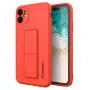 iLike Samsung Galaxy A22 5G Kickstand Case Silicone Stand Cover Red