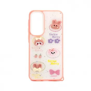 iLike Samsung Galaxy A55 Epoxy Cartoon Cover White Pink