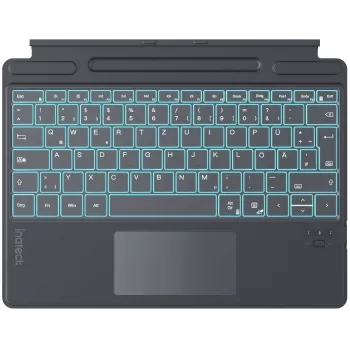 Inateck Surface Pro 8/9/X/11 tastatūra – pelēka, vācu QWERTZ, ar fona apgaismojumu un skārienpaliktni