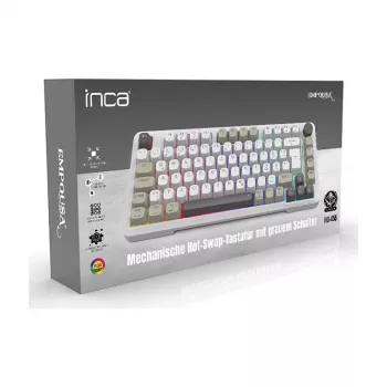 INCA Gaming Keyboard RGB GraySwitch USB-C/BT 2,00m White (IKG-455)