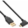InLine Micro-USB 2.0 kabelis, USB-A vīriešu uz Micro-B vīriešu leņķa, apzeltīti kontakti, 0.5m