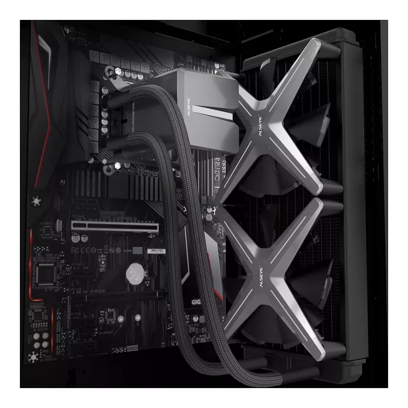 Inter-Tech ALSEYE X240 procesora šķidruma dzesētājs, Intel LGA 20xx/115x/1200 un AMD AMx/FMx, 280 W TDP