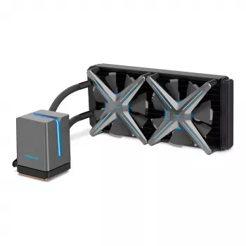 Inter-Tech ALSEYE X240 All-in-One šķidruma CPU dzesētājs, 240mm radiators, 2x 120mm PWM ventilatori, ARGB, Intel un AMD