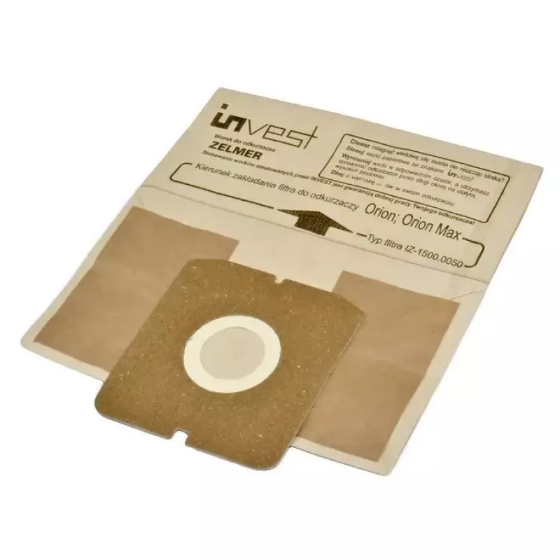 Invest Eco Paper putekļsūcēja maisiņi Zelmer 1500.0050 / Cobra II Silent 2500.0EH (5 gab.)