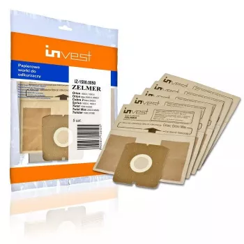 Invest Eco Paper putekļsūcēja maisiņi Zelmer 1500.0050 / Cobra II Silent 2500.0EH (5 gab.)