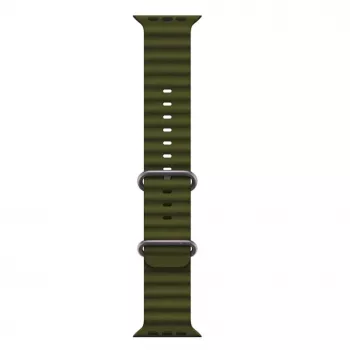 iWear S1 Grooved Soft Silicone 20mm Strap for Apple Watch 49mm / 45mm / 44mm / 42mm Khaki Green