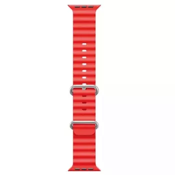 iWear S1 Grooved Soft Silicone 20mm Strap for Apple Watch 49mm / 45mm / 44mm / 42mm Red