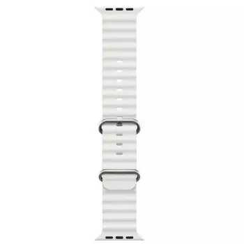 iWear S1 Grooved Soft Silicone 20mm Strap for Apple Watch 49mm / 45mm / 44mm / 42mm White
