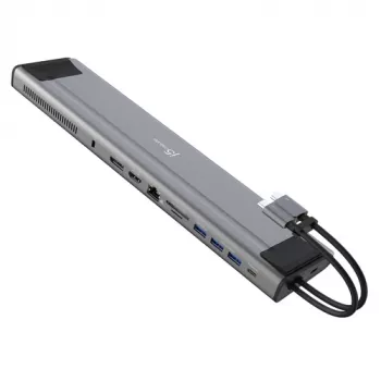j5create JCD552 M.2 NVMe USB-C 3.2 Gen 2x2 Docking Station ar 100W PD, HDMI un DisplayPort