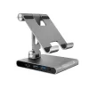 j5create JTS224-N daudzleņķu statīvs ar USB-C dokstaciju iPad Pro (kosmosa pelēks)