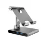 j5create JTS224-N daudzleņķu statīvs ar USB-C dokstaciju iPad Pro (kosmosa pelēks)