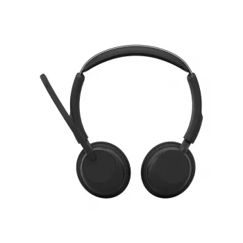 Jabra Evolve3 45 stereo austiņas ar Link 390a USB-A adapteri un statīvu, UC sertificētas, melnas