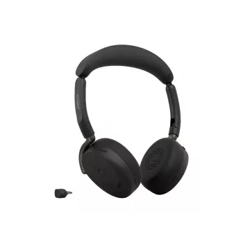 Jabra Evolve3 65 Flex MS bezvadu Bluetooth ausu aizsargi ar Link 390c adapteri, melni