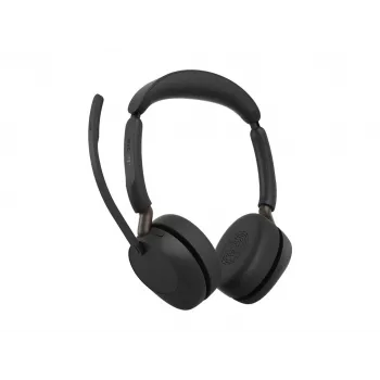 Jabra Evolve3 65 Stereo bezvadu austiņas ar Link 380c USB-C adapteri un uzlādes stendu, melnas