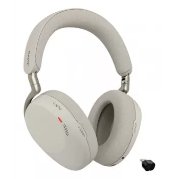 Jabra Evolve3 85 UC bezvadu austiņas ar ANC un Link 390C adapteri, silts pelēks