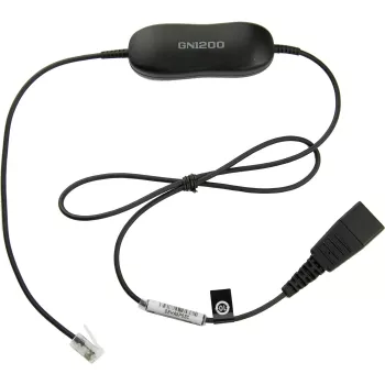 Jabra Smart Cord QD uz RJ9 austiņu kabelis Cisco IP Phone 78XX sērijai, melns, spirālveida, 0,4 m līdz 2 m