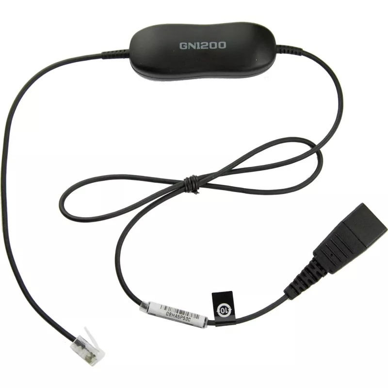 Jabra Smart Cord QD uz RJ9 austiņu kabelis Cisco IP Phone 78XX sērijai, melns, spirālveida, 0,4 m līdz 2 m