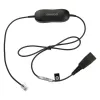 Jabra Smart Cord QD uz RJ9 austiņu kabelis Cisco IP Phone 78XX sērijai, melns, spirālveida, 0,4 m līdz 2 m