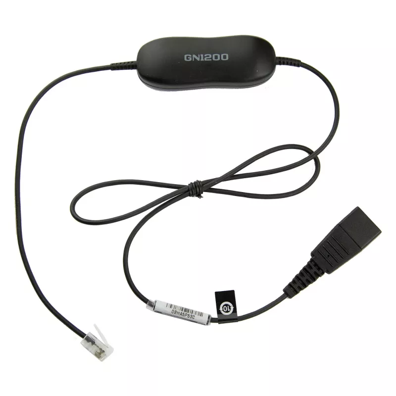 Jabra Smart Cord QD uz RJ9 austiņu kabelis Cisco IP Phone 78XX sērijai, melns, spirālveida, 0,4 m līdz 2 m