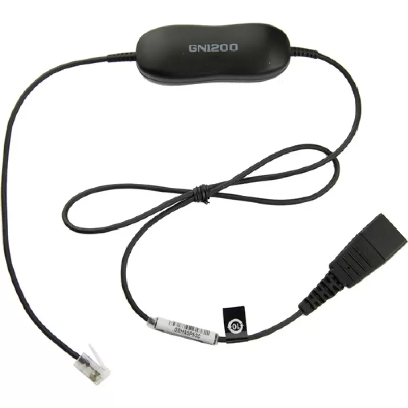 Jabra Smart Cord QD uz RJ9 austiņu kabelis Cisco IP Phone 78XX sērijai, melns, spirālveida, 0,4 m līdz 2 m