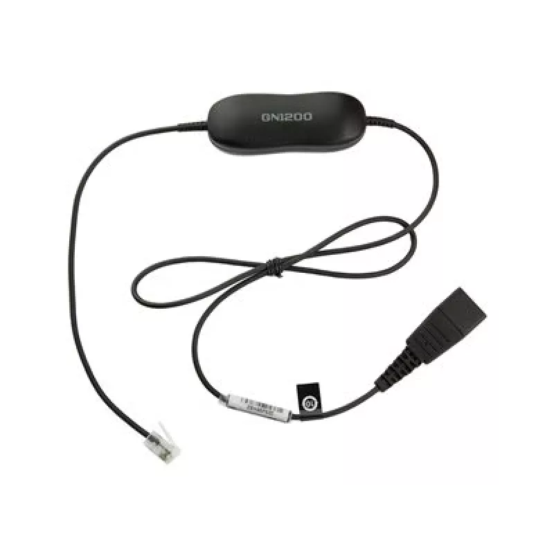 Jabra Smart Cord QD uz RJ9 austiņu kabelis Cisco IP Phone 78XX sērijai, melns, spirālveida, 0,4 m līdz 2 m