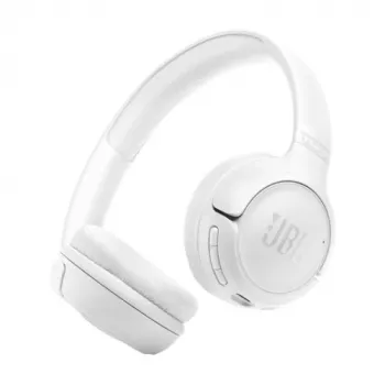 JBL Tune 530BT bezvadu ausis ar Pure Bass, Bluetooth 5.3, 57 stundu bateriju, salokāms dizains – baltas