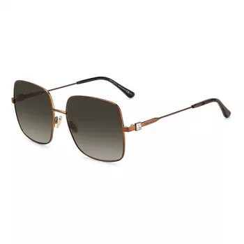 JIMMY CHOO LILI-S-J7D Sieviešu Butterfly Cat Eye Saulesbrilles Zelta Metāla Rāmis Brūni Gradienta Lēcas 58mm