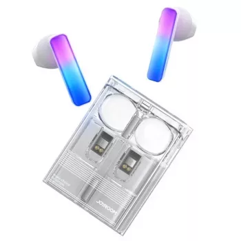Joyroom IceLens Series bezvadu austiņas ar LED apgaismojumu, Bluetooth 5.3, baltas (JR-TC1-WHT)