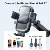 Joyroom JR-OK6 Auto Telefona Turētājs - Piesūceknis Panelim/Vējstiklam - Universāls 4.7-7.2 collu Viedtālruņiem - 360° Rotācija - Melns