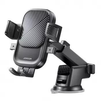Joyroom JR-OK6 Auto Telefona Turētājs - Piesūceknis Panelim/Vējstiklam - Universāls 4.7-7.2 collu Viedtālruņiem - 360° Rotācija - Melns