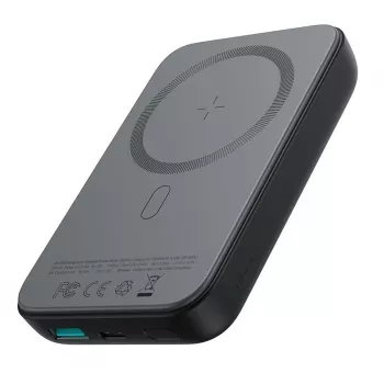 JOYROOM JR-W020 20W 10000mAh MagSafe Power Bank ar USB-C uz USB-C 0.25m kabeli - Melns