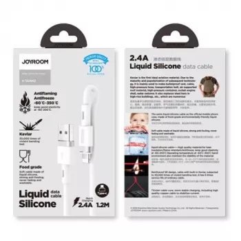 Joyroom Lightning - USB kabelis 2.4A, 1,2m, balts (S-1224N2)