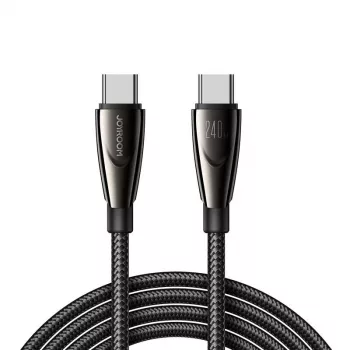 JOYROOM Pioneer 240W USB-C to USB-C kabelis SA31-CC5 1,2m Melns