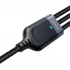 JOYROOM S-1T3018A18 3-in-1 daudzfunkciju uzlādes kabelis USB-A uz USB-C/Micro-USB/Lightning, 30 cm pīts neilons, 3,5 A, melns