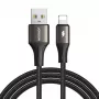 Joyroom SA25-AL3 USB-A to Lightning kabelis 1.2m Melns 3A Uzlāde un Datu Sinhronizācija