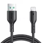 Joyroom SA26-AL3 USB-A uz Lightning Flash Charge kabelis, 3A, 1m, Melns