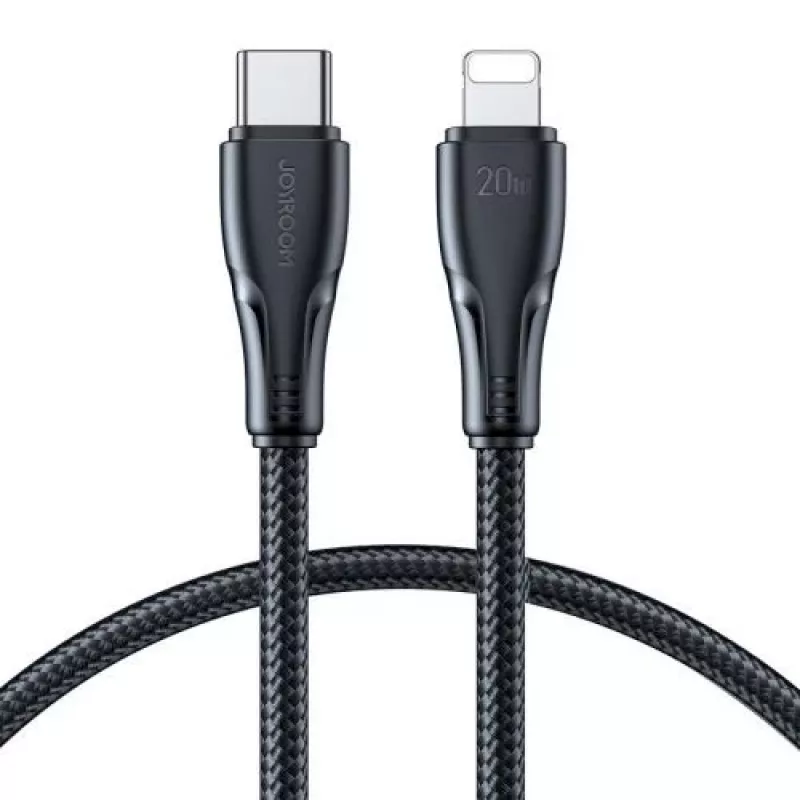 Joyroom Surpass Series USB-C uz Lightning ātrās uzlādes un datu kabelis 20W PD, 1,2m, melns (S-CL020A11)
