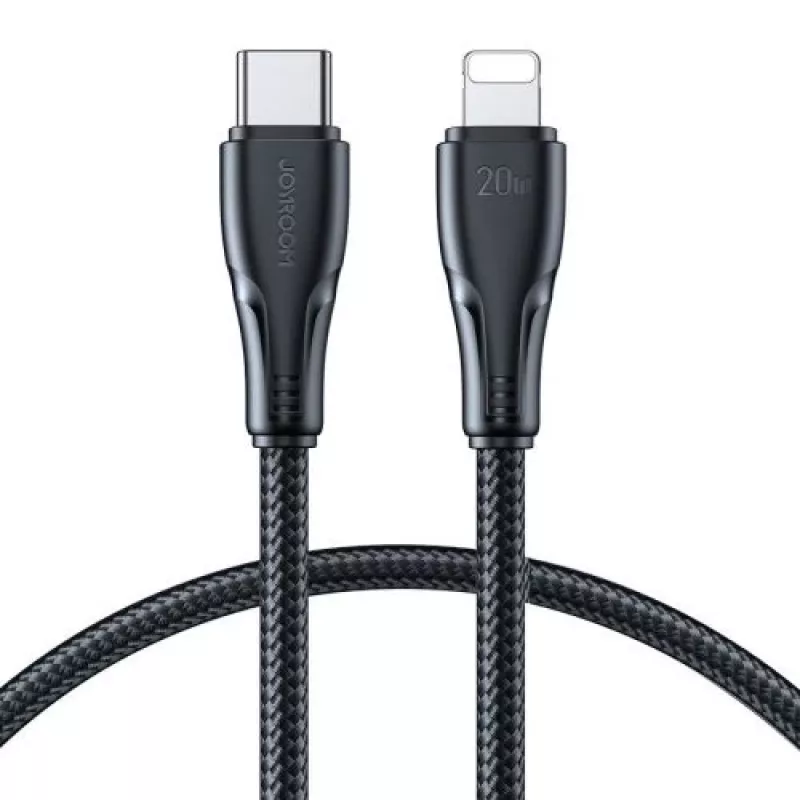 Joyroom Surpass Series USB-C uz Lightning ātrās uzlādes un datu kabelis 20W PD, 1,2m, melns (S-CL020A11)