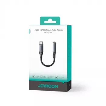 Joyroom SY-C01 USB-C uz 3.5mm audio adapteris ar 60W PD lādēšanu, 0.14m, melns