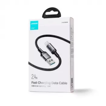 Joyroom USB-A to Lightning kabelis, 2.4A, 1,2m, melns (S-UL012A10)