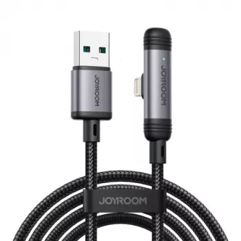 Joyroom USB-A to Lightning EnjoyX Series 90 Degree Cable A56, 3A, 480Mbps, 1,2m, Melns (S-A56)