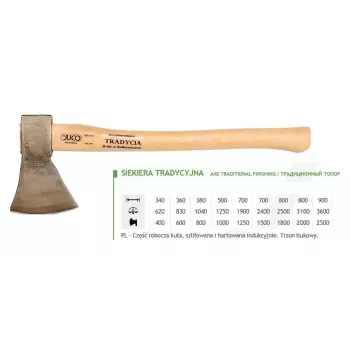 JUCO 33007 cirvis – 600g kalta oglekļa tērauda galva, 360mm koka rokturis