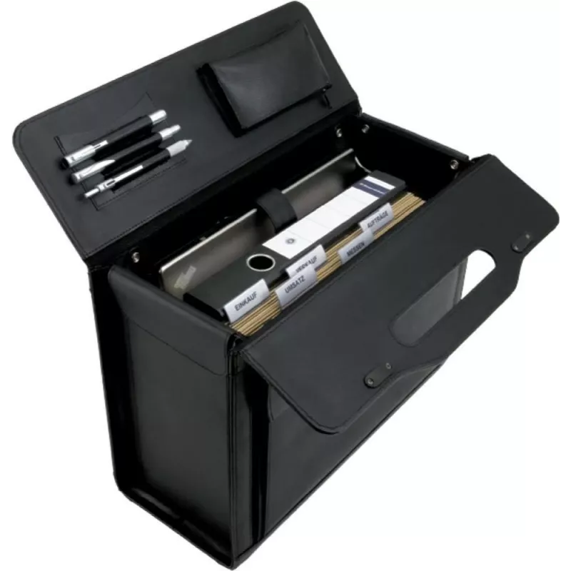Jüscha 45057 īstas ādas attaché portfelis melns