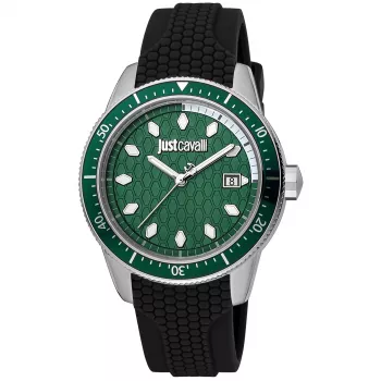 JUST CAVALLI MAN JC1G179P0015 42mm Kvarca analogs pulkstenis - melns ciparnīca, ādas siksniņa