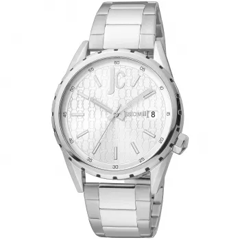 Pulkstenis JUST CAVALLI MAN JC1G217M0055 Quartz Analog 42mm Nerūsējošais Tērauds Zils Ciparnīca Sudraba Rokassprādze