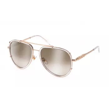 JUST CAVALLI Unisex saulesbrilles SJC029V570P79 Brūns Havana rāmis, pelēkas polarizētas lēcas 57/17/140 mm