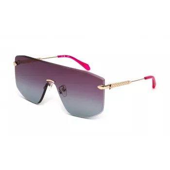 JUST CAVALLI Unisex saulesbrilles SJC111-99300Y – melns oversized rāmis, pelēkas lēcas 99/00/140 mm
