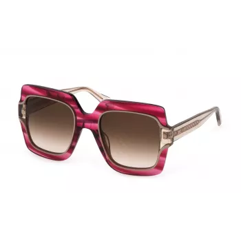 JUST CAVALLI Sieviešu saulesbrilles Butterfly Cat Eye SJC023V530933 - Spīdīgs melns rāmis, gradienta dūmu lēcas, 53mm
