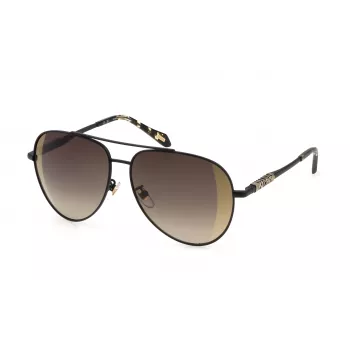 JUST CAVALLI Sieviešu saulesbrilles SJC029-60305G Spīdīgi melnas Gradient Smoke 60/15/140 mm
